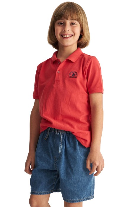 Beverly Hills Polo Club Erkek Çocuk Polo T-Shirt - 22SKEPK6101601 Kırmızı