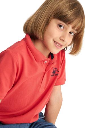 Beverly Hills Polo Club Erkek Çocuk Polo T-Shirt - 22SKEPK6101601 Kırmızı - Thumbnail