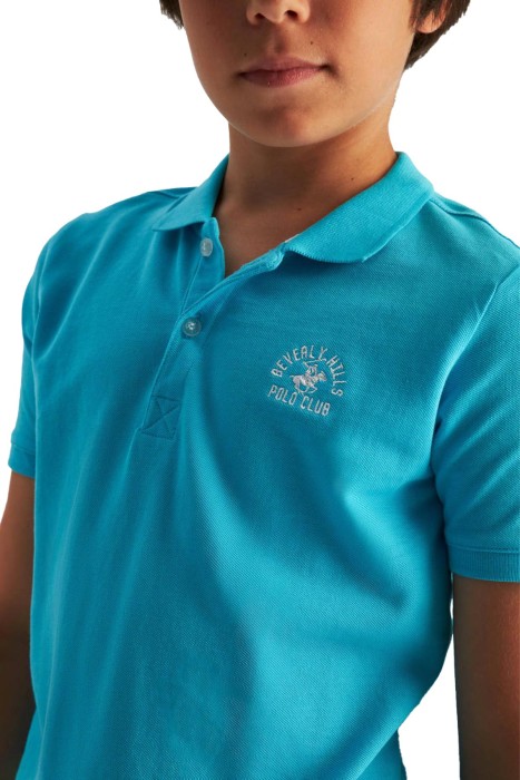 Beverly Hills Polo Club Erkek Çocuk Polo T-Shirt - 22SKEPK6101601 Okyanus Mavi