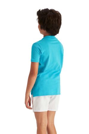 Beverly Hills Polo Club Erkek Çocuk Polo T-Shirt - 22SKEPK6101601 Okyanus Mavi - Thumbnail