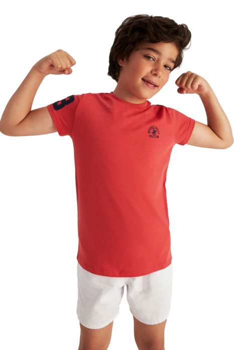 Beverly Hills Polo Club - Beverly Hills Polo Club Erkek Çocuk T-Shirt - 22SKE0K6201101 Kırmızı
