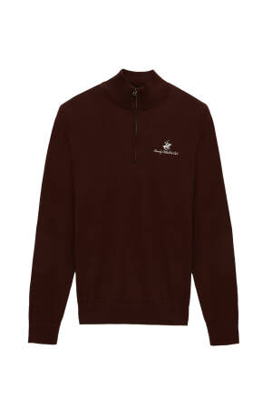 Beverly Hills Polo Club Erkek Fermuar Yakalı Kazak - 22WME009407301 Açık Kahverengi - Beverly Hills Polo Club