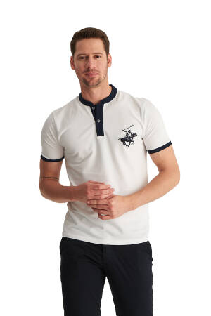 Beverly Hills Polo Club Erkek Kısa Kollu Polo T-Shirt - 22SMFPK6100701 Bej - Beverly Hills Polo Club