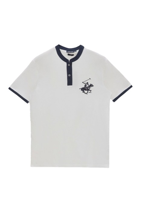 Beverly Hills Polo Club - Beverly Hills Polo Club Erkek Kısa Kollu Polo T-Shirt - 22SMFPK6100701 Beyaz