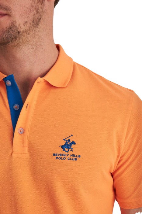 Beverly Hills Polo Club Erkek Kısa Kollu Polo Yaka T-Shirt - 22SMEPK6100001 Turuncu
