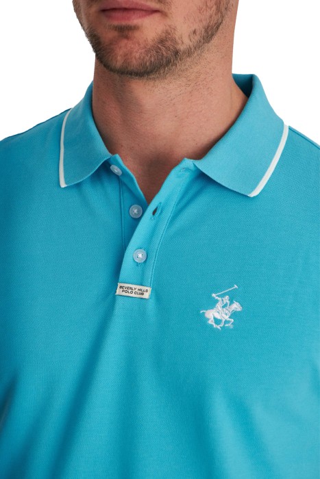 Beverly Hills Polo Club Erkek Kısa Kollu Polo Yaka T-Shirt - 22SMEPK6100002 Okyanus Mavi