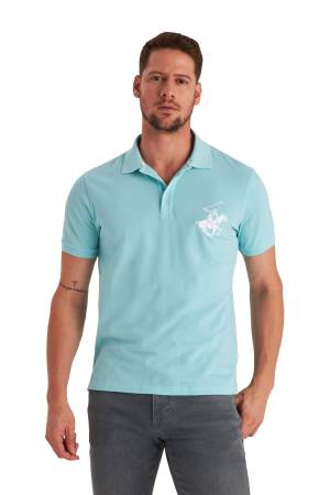 Beverly Hills Polo Club Erkek Kısa Kollu Polo Yaka T-Shirt - 22SMFPK6100101 Mavi - Thumbnail