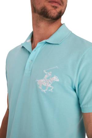 Beverly Hills Polo Club Erkek Kısa Kollu Polo Yaka T-Shirt - 22SMFPK6100101 Mavi - Thumbnail