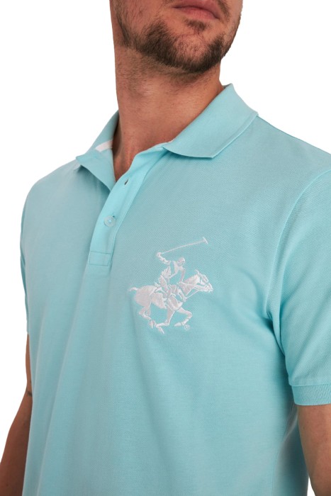Beverly Hills Polo Club Erkek Kısa Kollu Polo Yaka T-Shirt - 22SMFPK6100101 Mavi