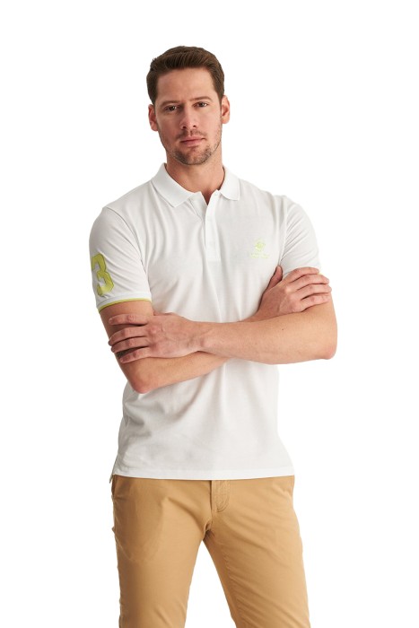 Beverly Hills Polo Club Erkek Kısa Kollu Polo Yaka T-Shirt - 22SMFPK6103101 Beyaz