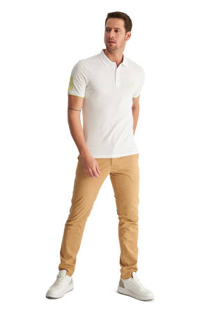 Beverly Hills Polo Club Erkek Kısa Kollu Polo Yaka T-Shirt - 22SMFPK6103101 Beyaz - Beverly Hills Polo Club