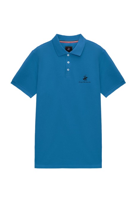 Beverly Hills Polo Club - Beverly Hills Polo Club Erkek Polo Yaka T-Shirt - 22SMFPK6106201 Mavi