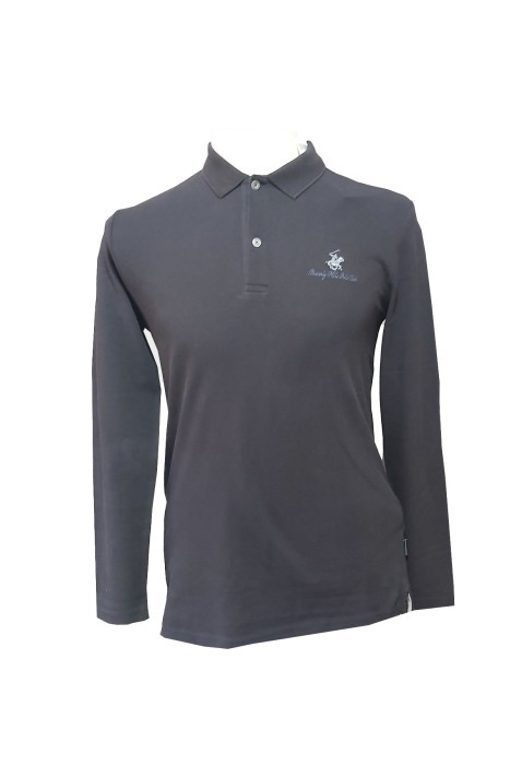 Beverly Hills Polo Club Erkek Polo Yaka Uzun Kollu T-Shirt - 22WMFPU6110501 Siyah