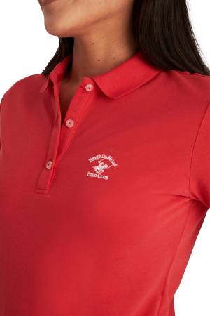 Beverly Hills Polo Club Kadın Polo Yaka T-Shirt - 22SWEPK6102301 Kırmızı - Thumbnail
