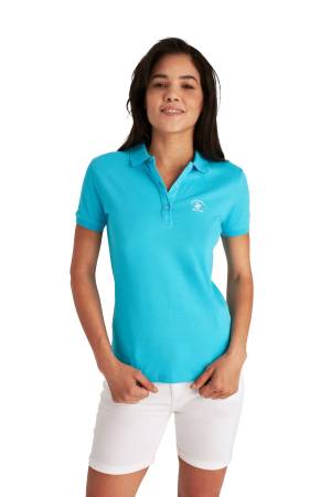 Beverly Hills Polo Club Kadın Polo Yaka T-Shirt - 22SWEPK6102301 Okyanus Mavi - Thumbnail