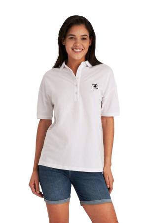 Beverly Hills Polo Club Kadın Polo Yaka T-Shirt - 22SWFPK6102501 Beyaz - Thumbnail