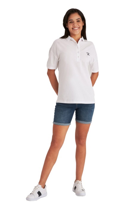 Beverly Hills Polo Club Kadın Polo Yaka T-Shirt - 22SWFPK6102501 Beyaz