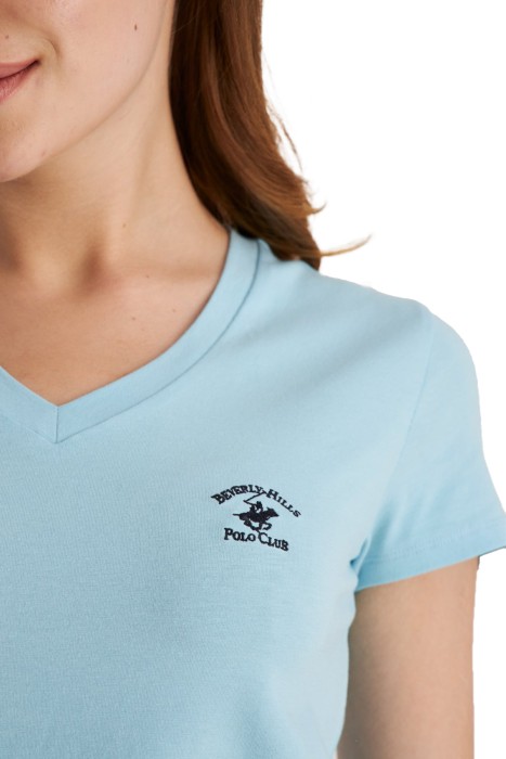 Beverly Hills Polo Club Kadın T-Shirt - 22SWE0K6202701 Açık Mavi