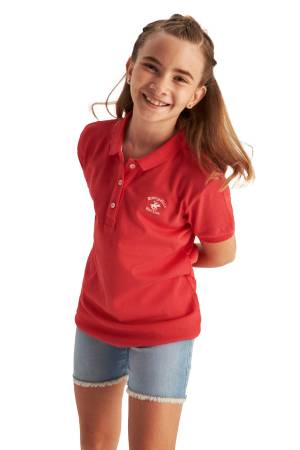 Beverly Hills Polo Club Kız Çocuk Polo Yaka T-Shirt - 22STEPK6102001 Kırmızı - Thumbnail