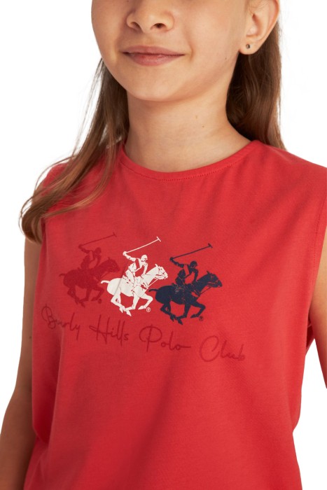 Beverly Hills Polo Club Kız Çocuk T-Shirt - 22STF0K6202001 Kırmızı