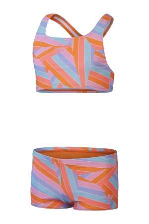 Bleg 2Pc Jf Kız Çocuk Mayo - 8-00373516760 Mavi/Turuncu - Speedo