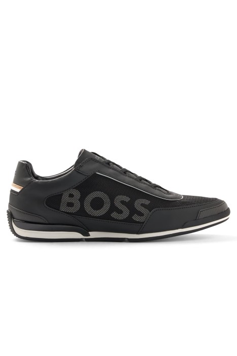 Boss - Büyük Logolu, Alçak Tabanlı Erkek Spor Ayakkabı - 50480087 Siyah