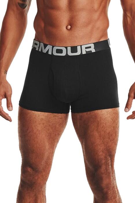 Under Armour - Charged Cotton Erkek 3'lü Boxer - 1363616 Siyah