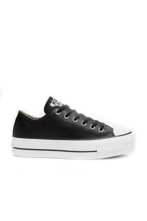 Chuck Taylor All Star Leather Platform Kadın Sneaker - 561681C Siyah - Thumbnail