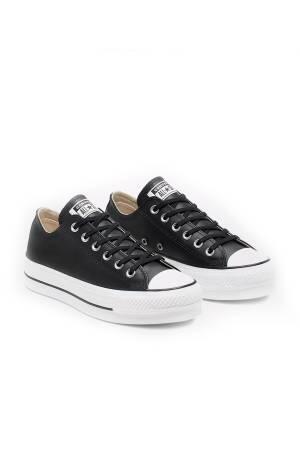 Chuck Taylor All Star Leather Platform Kadın Sneaker - 561681C Siyah - Thumbnail