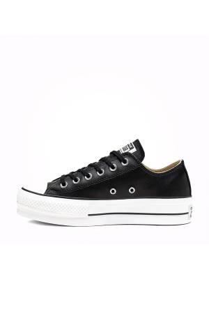 Chuck Taylor All Star Leather Platform Kadın Sneaker - 561681C Siyah - Thumbnail