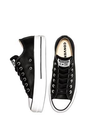 Chuck Taylor All Star Leather Platform Kadın Sneaker - 561681C Siyah - Thumbnail