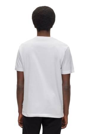 Çizgili Erkek T-Shirt - 50485669 Beyaz - Thumbnail