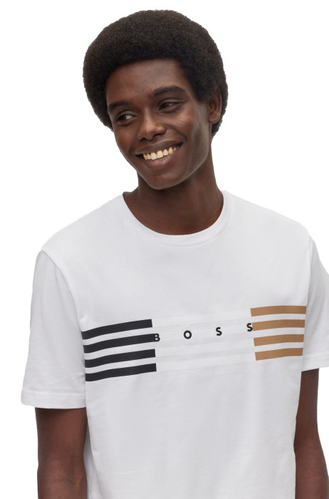 Çizgili Erkek T-Shirt - 50485669 Beyaz