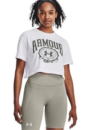 Collegiate Kadın Crop T-Shirt - 1379402 Beyaz - Thumbnail
