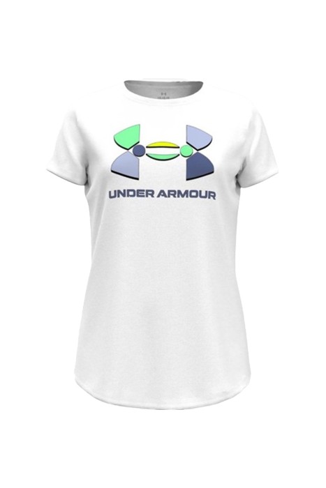 Under Armour - Colorblock BL Kız Çocuk T-Shirt - 1382979 Beyaz