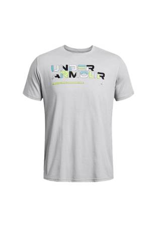 Colorblock Wordmark Ss Erkek T-Shirt - 1382829 Mod Gri/Siyah - Under Armour