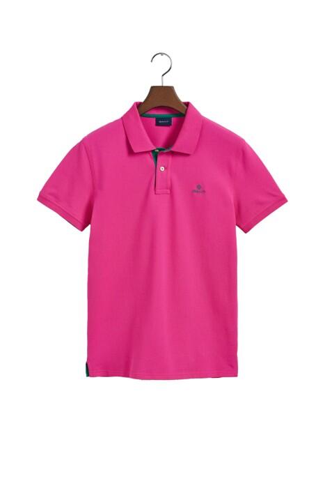 Gant - Contrast Collar Pique Ss Rugger Erkek Polo Yaka T-Shirt - 2052003 Pembe