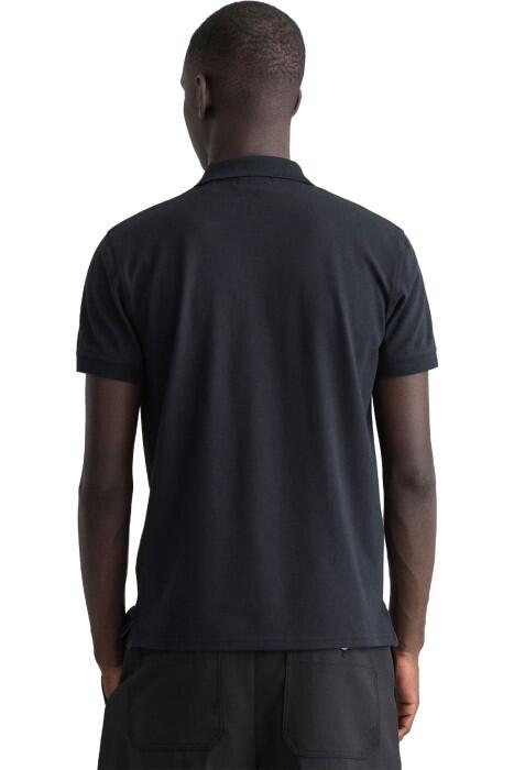 Contrast Collar Pique Ss Rugger Erkek Polo Yaka T-Shirt - 2052003 Siyah
