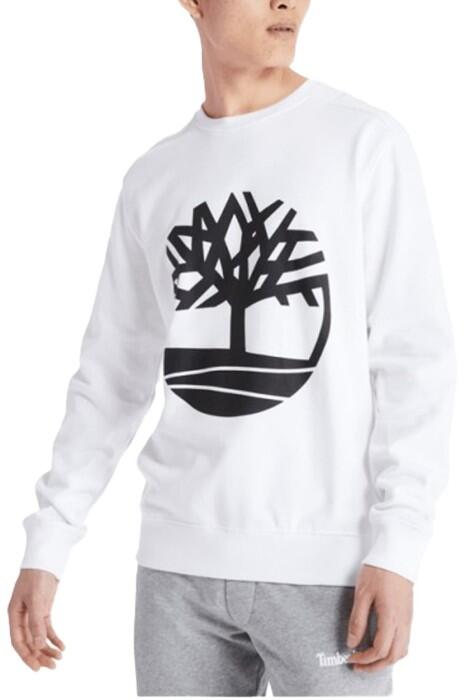 Timberland - Core Logo Crew Bb Erkek SweatShirt - TB0A2BJ8 Beyaz/Siyah