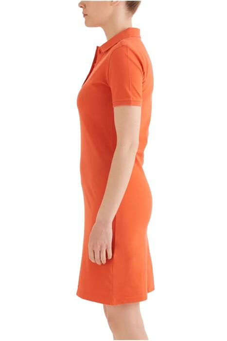 CSC Basic Polo Dress Kadın Kısa Kollu Elbise - CS0378 Turuncu - 2
