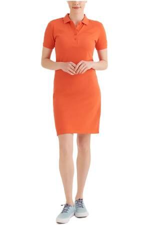 CSC Basic Polo Dress Kadın Kısa Kollu Elbise - CS0378 Turuncu - 5