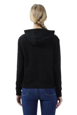 CSC Basic W Columbıa Stencil Kapüşonlu Kadın Sweatshirt - CS0300 Siyah - Thumbnail