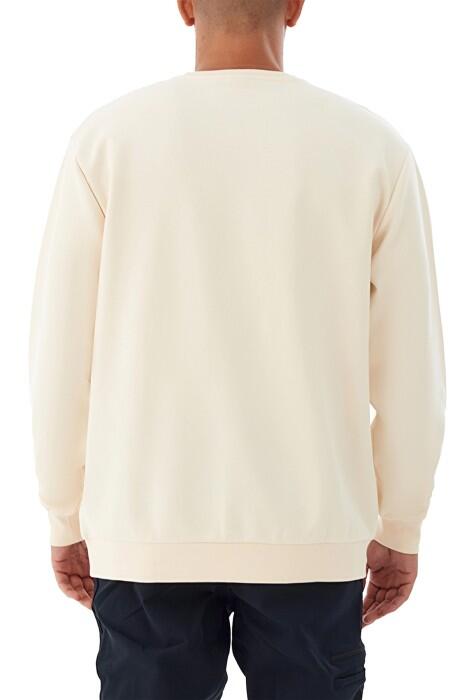 CSC Gem Columbia Label Erkek Sweatshirt - CS0382 Krem - 2