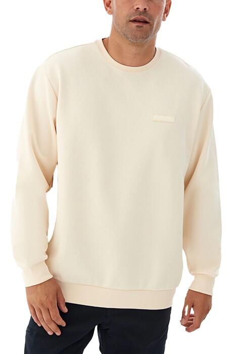 CSC Gem Columbia Label Erkek Sweatshirt - CS0382 Krem - 4
