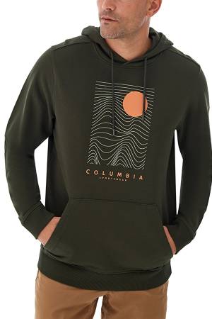 CSC Linear Drifts Erkek Kapüşonlu Sweatshirt - CS0392 Koyu Yeşil - 4