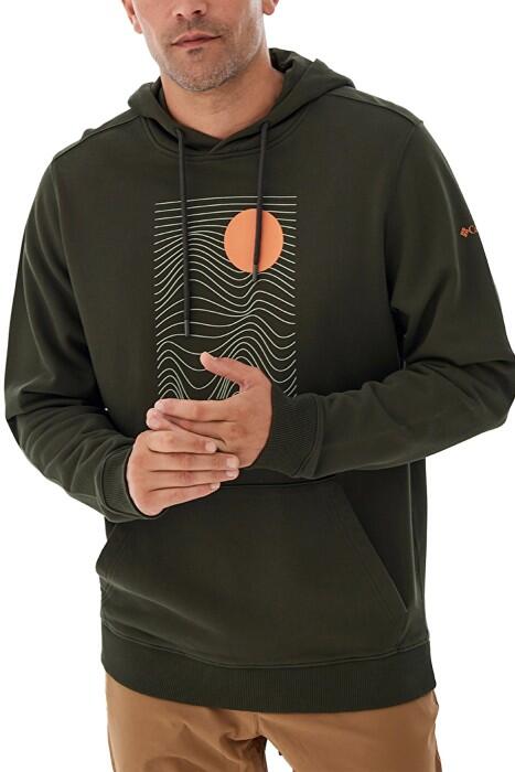CSC Linear Drifts Erkek Kapüşonlu Sweatshirt - CS0392 Koyu Yeşil - 5