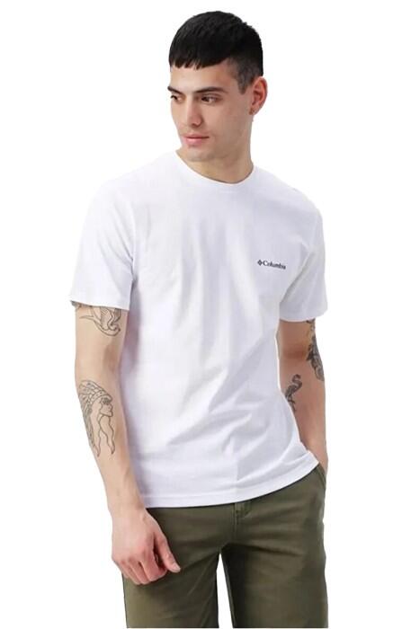 CSC M Basic Logo Brushed Erkek Kısa Kollu T-Shirt - CS0282 Beyaz