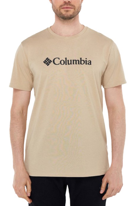 Columbia - CSC M Basic Logo Brushed Erkek Kısa Kollu T-Shirt - CS0287 Deve tüyü