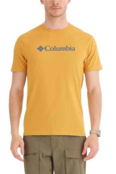 CSC M Basic Logo Brushed Erkek Kısa Kollu T-Shirt - CS0287 Sarı - 1