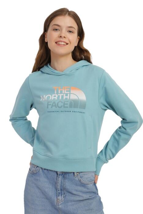 The North Face - D2 Graphic Crop Hoodie Kadın SweatShirt - NF0A83FG Su Yeşili